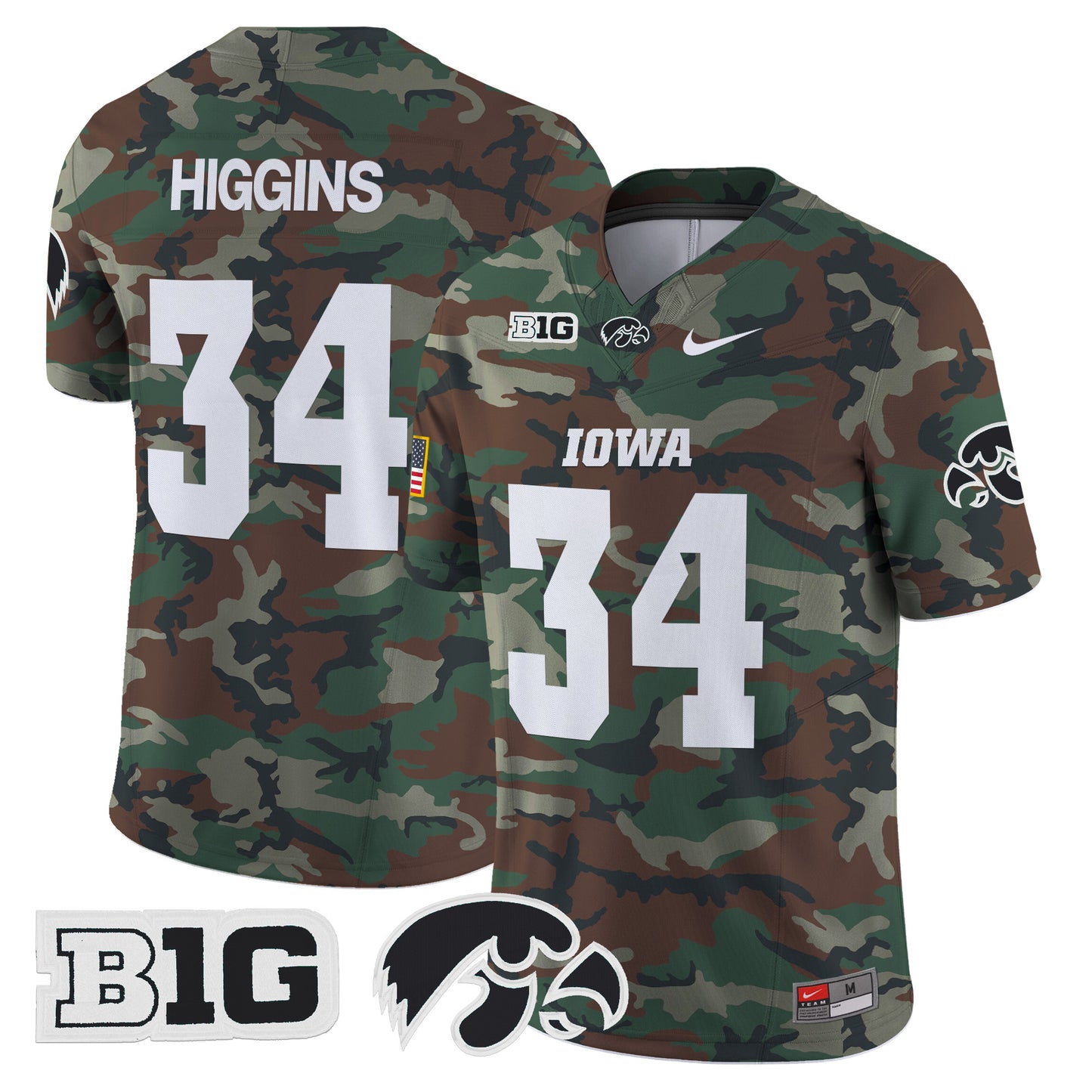 Iowa Hawkeyes 2024 Military Vapor Limited Jersey - All Stitched