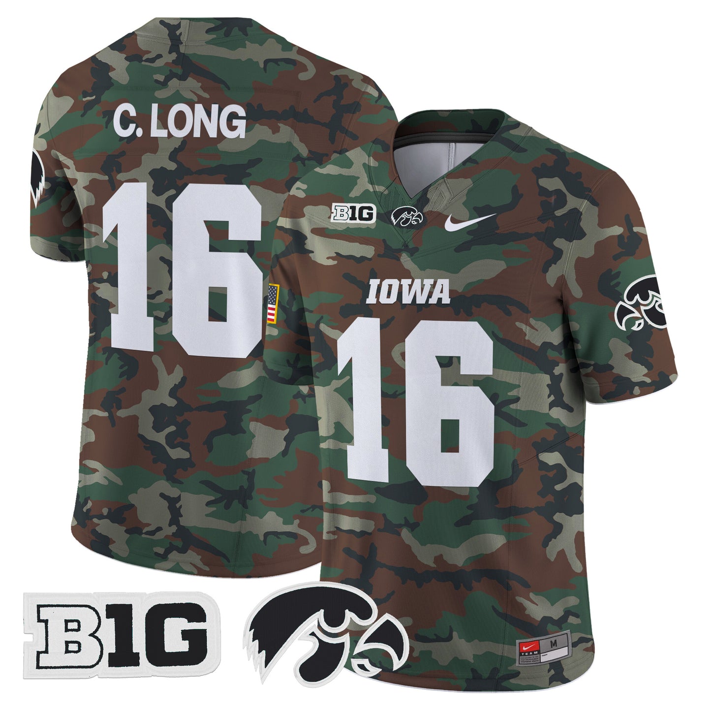 Iowa Hawkeyes 2024 Military Vapor Limited Jersey - All Stitched
