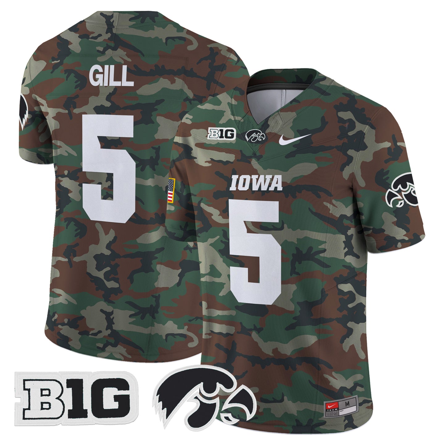 Iowa Hawkeyes 2024 Military Vapor Limited Jersey - All Stitched