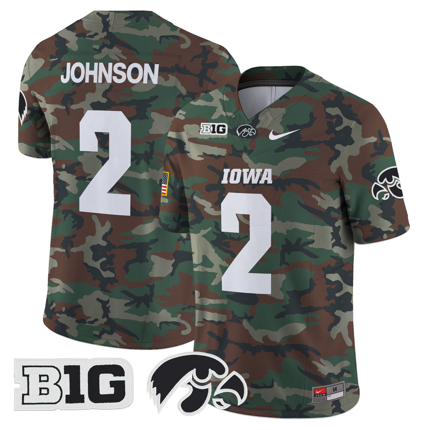 Iowa Hawkeyes 2024 Military Vapor Limited Jersey - All Stitched