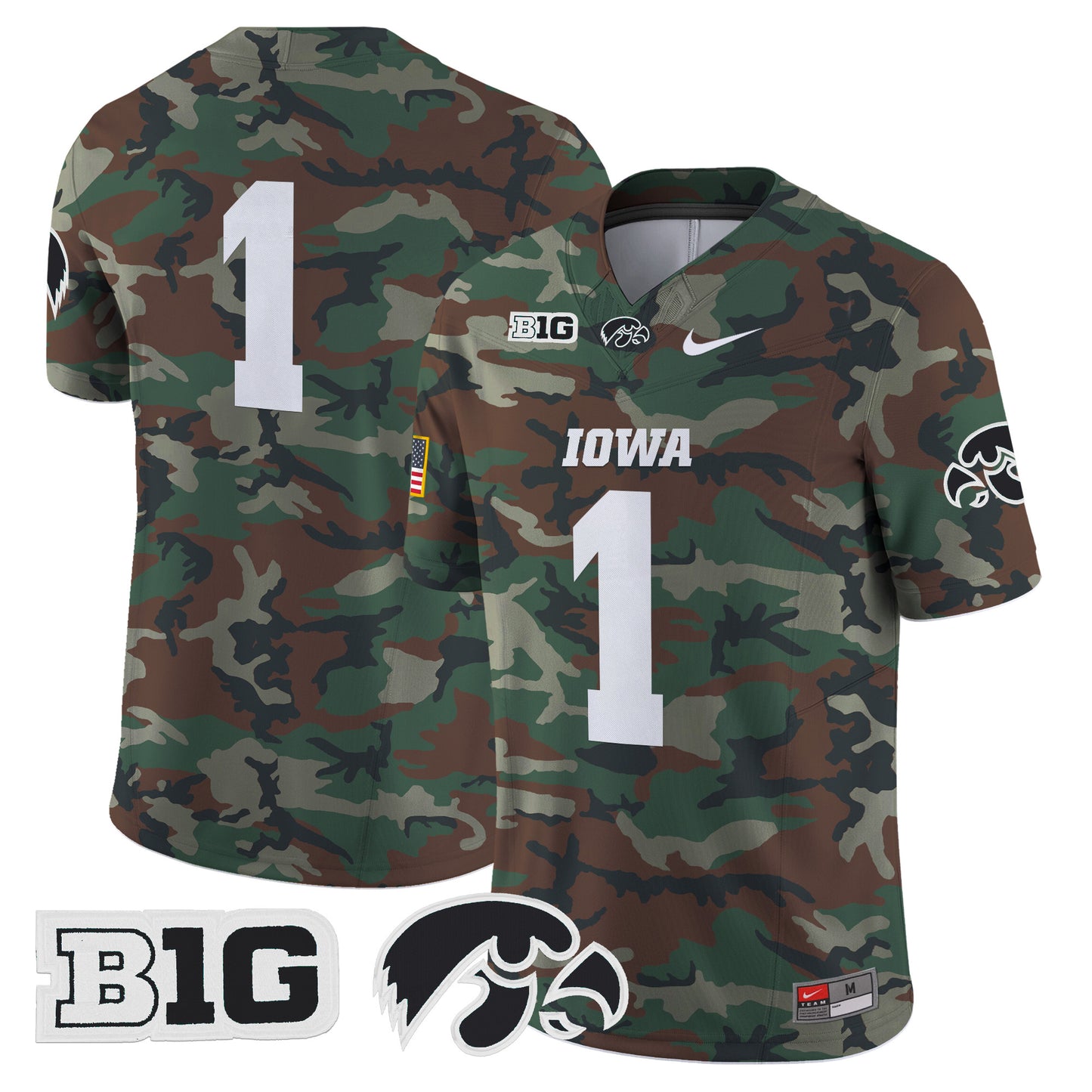 Iowa Hawkeyes 2024 Military Vapor Limited Jersey - All Stitched