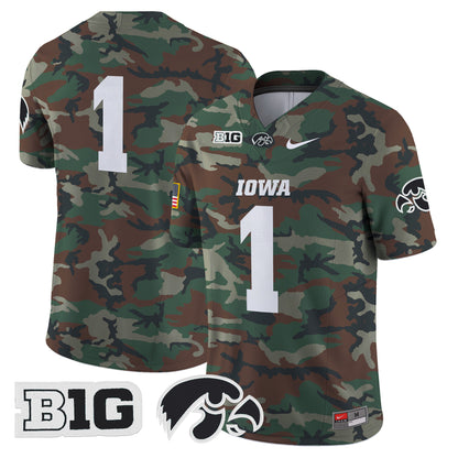 Iowa Hawkeyes 2024 Military Vapor Limited Jersey - All Stitched