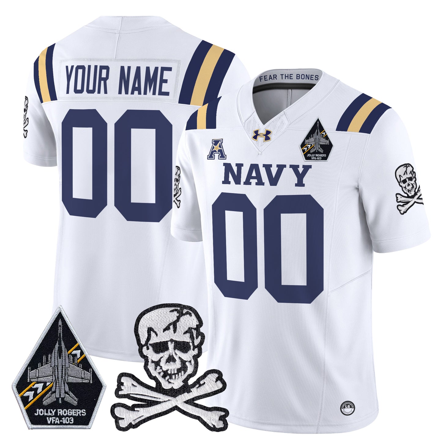 Navy Midshipmen 2024 Vapor Limited Custom Jersey V3 - All Stitched