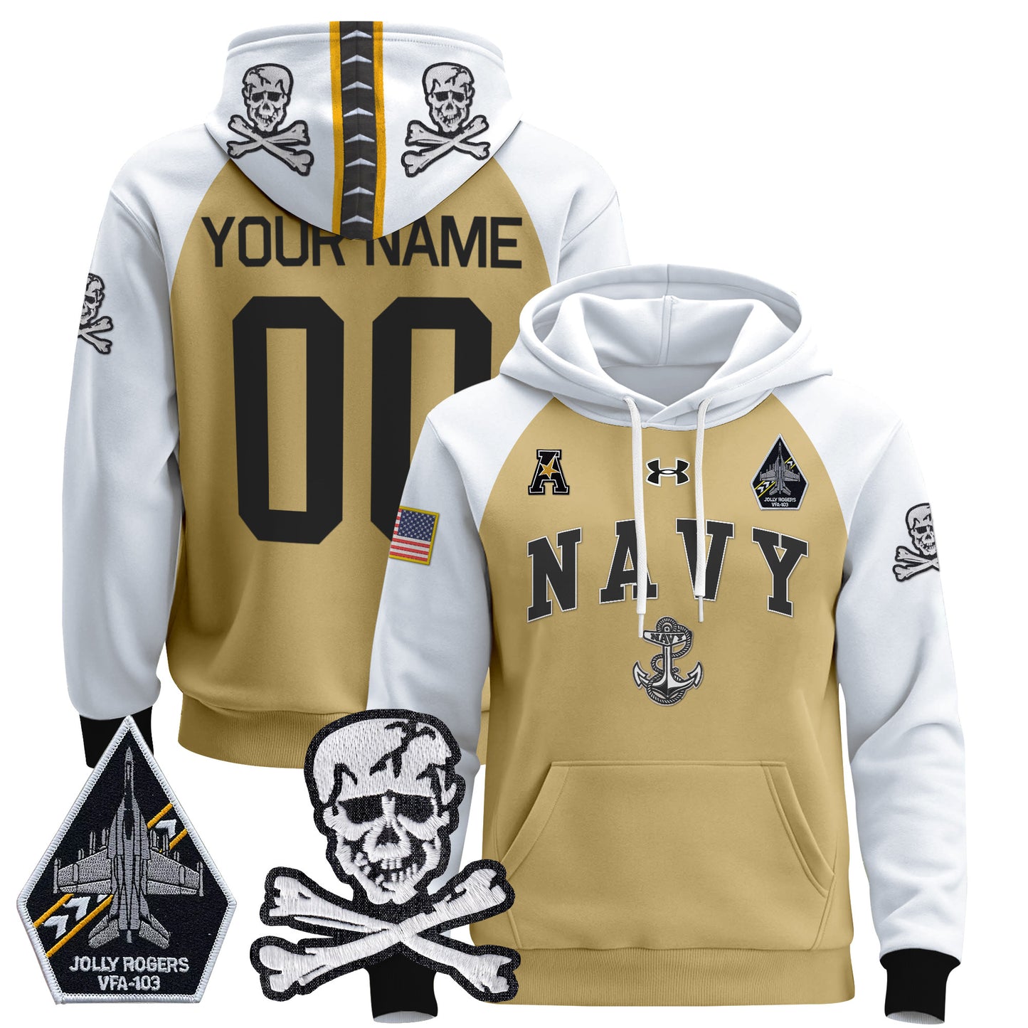 Navy Midshipmen 2024 Custom Pullover Hoodie V4