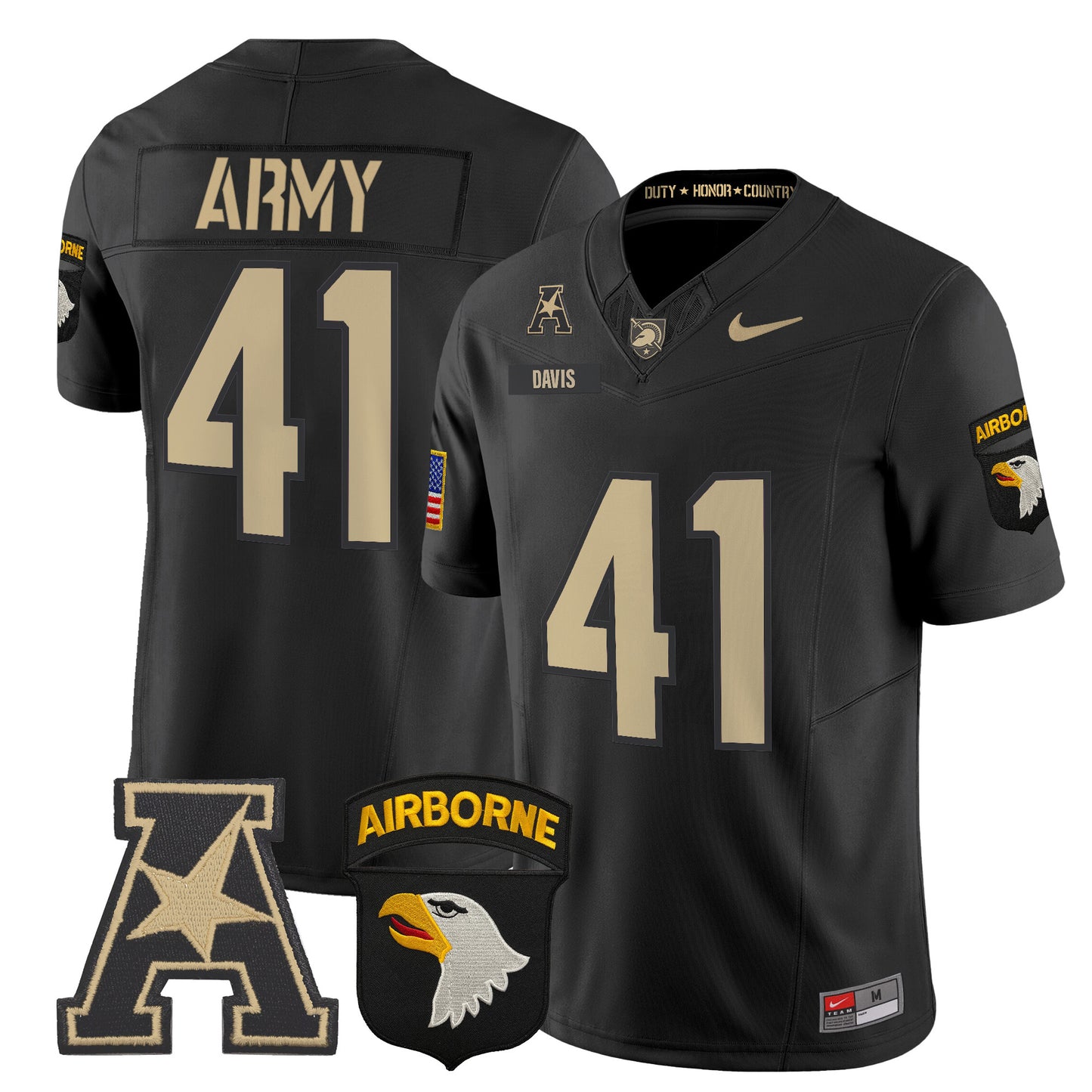Army Black Knights 101st Airborne Division Patch 2024 Vapor Limited Jersey V2 - All Stitched