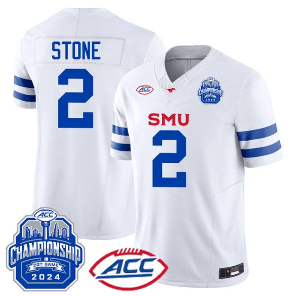 Men’s SMU Mustangs ACC Championship Patch Vapor Limited Jersey - All Stitched