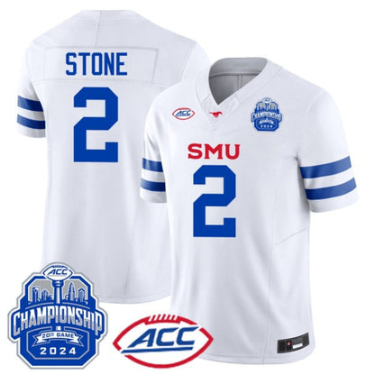Men’s SMU Mustangs ACC Championship Patch Vapor Limited Jersey - All Stitched