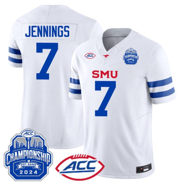 Men’s SMU Mustangs ACC Championship Patch Vapor Limited Jersey - All Stitched