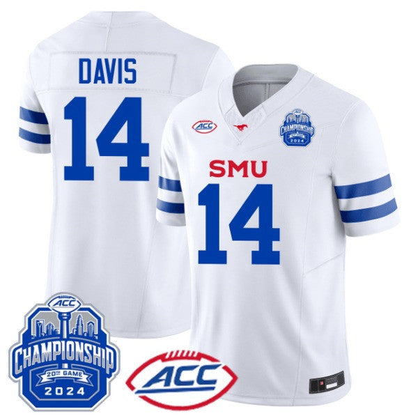 Men’s SMU Mustangs ACC Championship Patch Vapor Limited Jersey - All Stitched