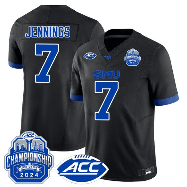 Men’s SMU Mustangs ACC Championship Patch Vapor Limited Jersey - All Stitched