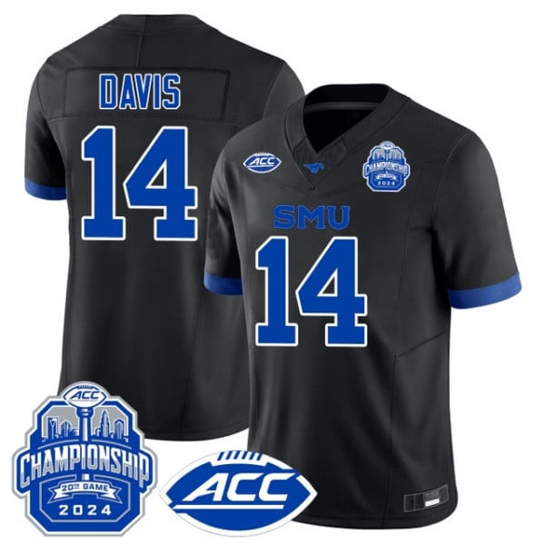 Men’s SMU Mustangs ACC Championship Patch Vapor Limited Jersey - All Stitched