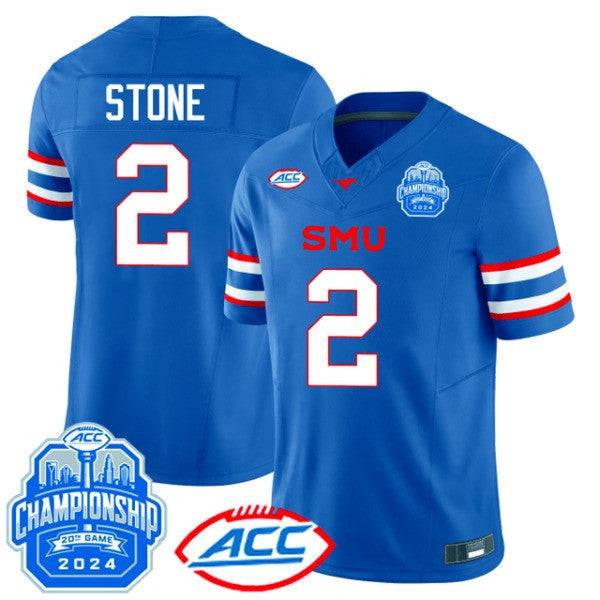 Men’s SMU Mustangs ACC Championship Patch Vapor Limited Jersey - All Stitched