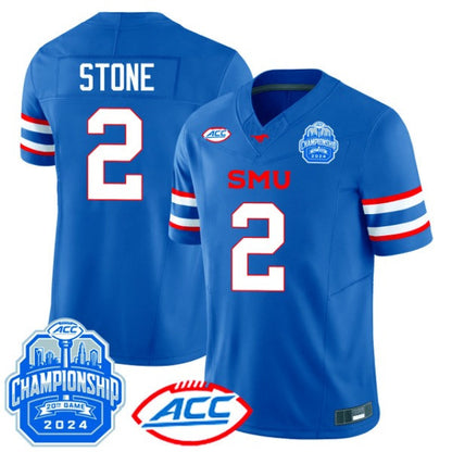 Men’s SMU Mustangs ACC Championship Patch Vapor Limited Jersey - All Stitched