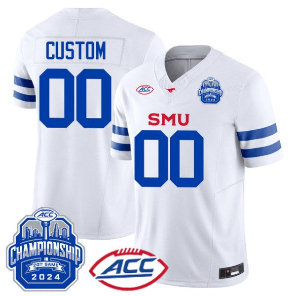SMU Mustangs ACC Championship Patch Vapor Limited Custom Jersey - All Stitched