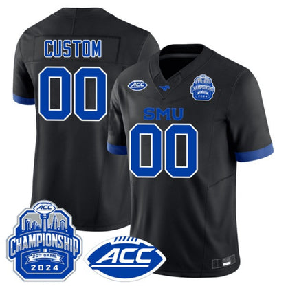 SMU Mustangs ACC Championship Patch Vapor Limited Custom Jersey - All Stitched