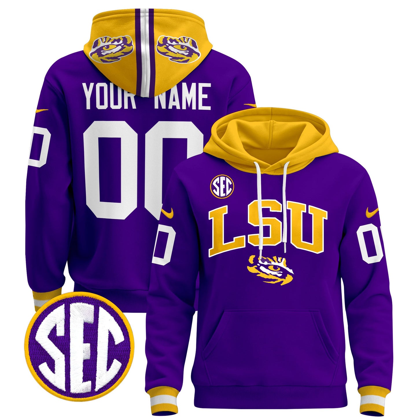 LSU Tigers 2024 Custom Pullover Hoodie V2