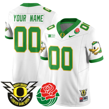 Custom Name/Gender Oregon Ducks 2024 Rose Bowl Jersey N1 - All Stitched