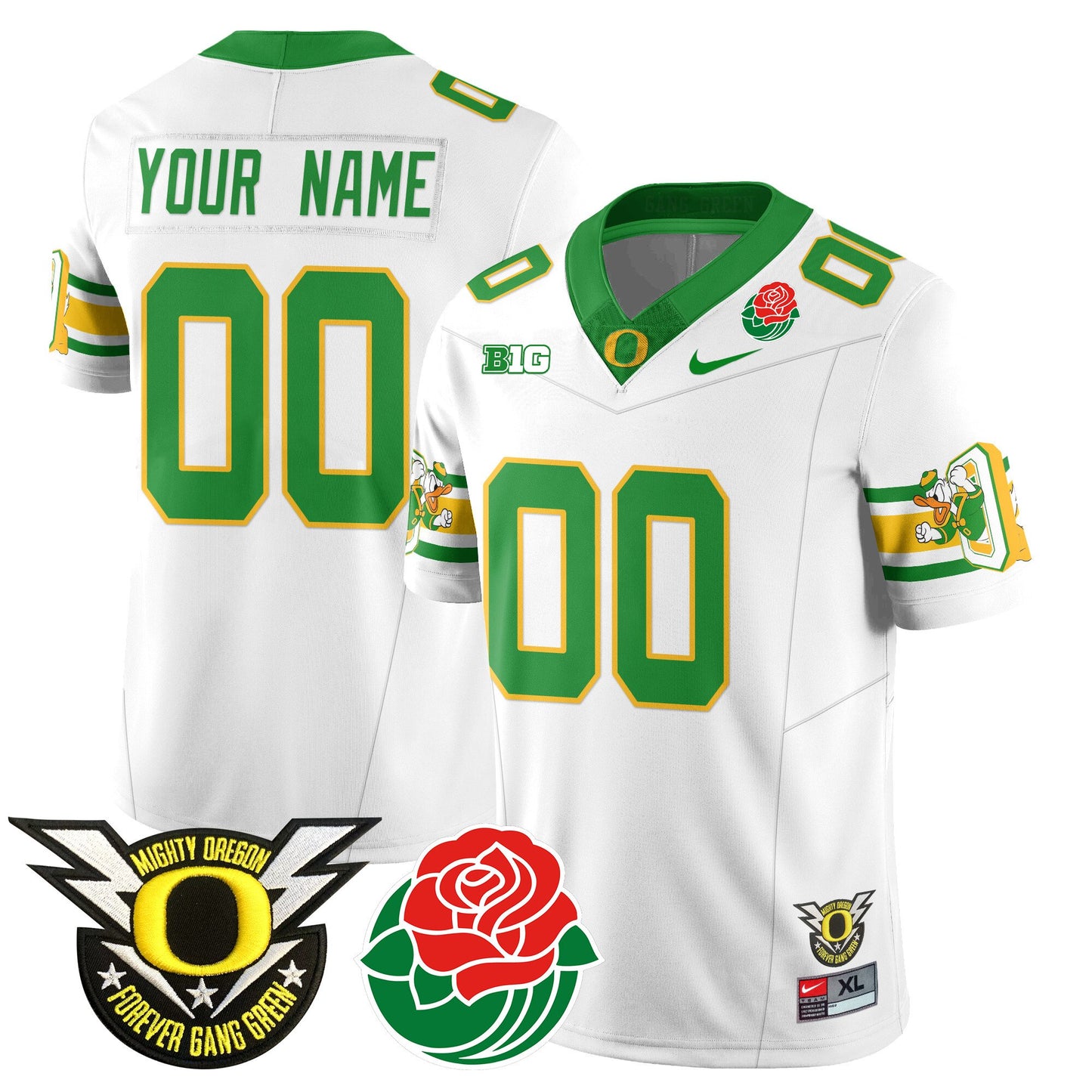 Custom Name/Gender Oregon Ducks 2024 Rose Bowl Jersey - All Stitched
