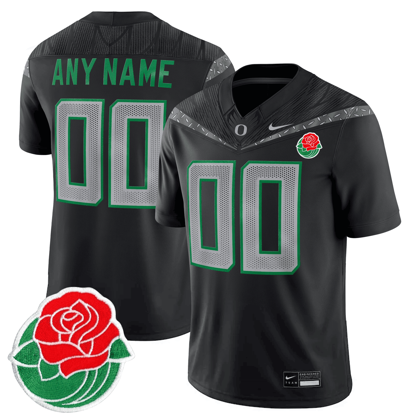 Oregon Ducks Rose Bowl Patch Vapor Limited Custom Jersey - All Stitched