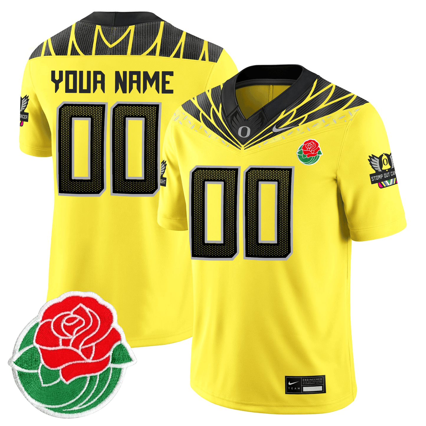 Oregon Ducks Rose Bowl Patch Vapor Limited Custom Jersey - All Stitched