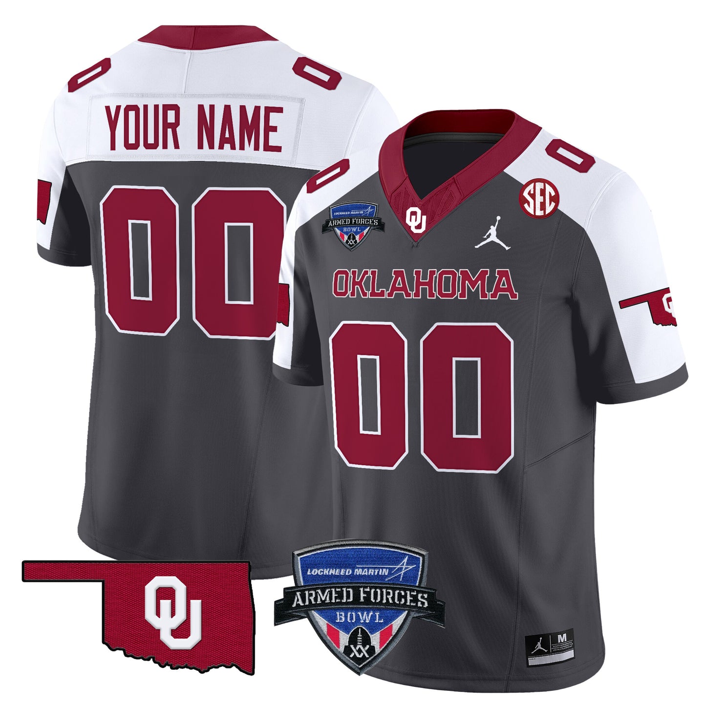 Oklahoma Sooners 2025 Armed Forces Bowl Patch Vapor Limited Custom Jersey - All Stitched