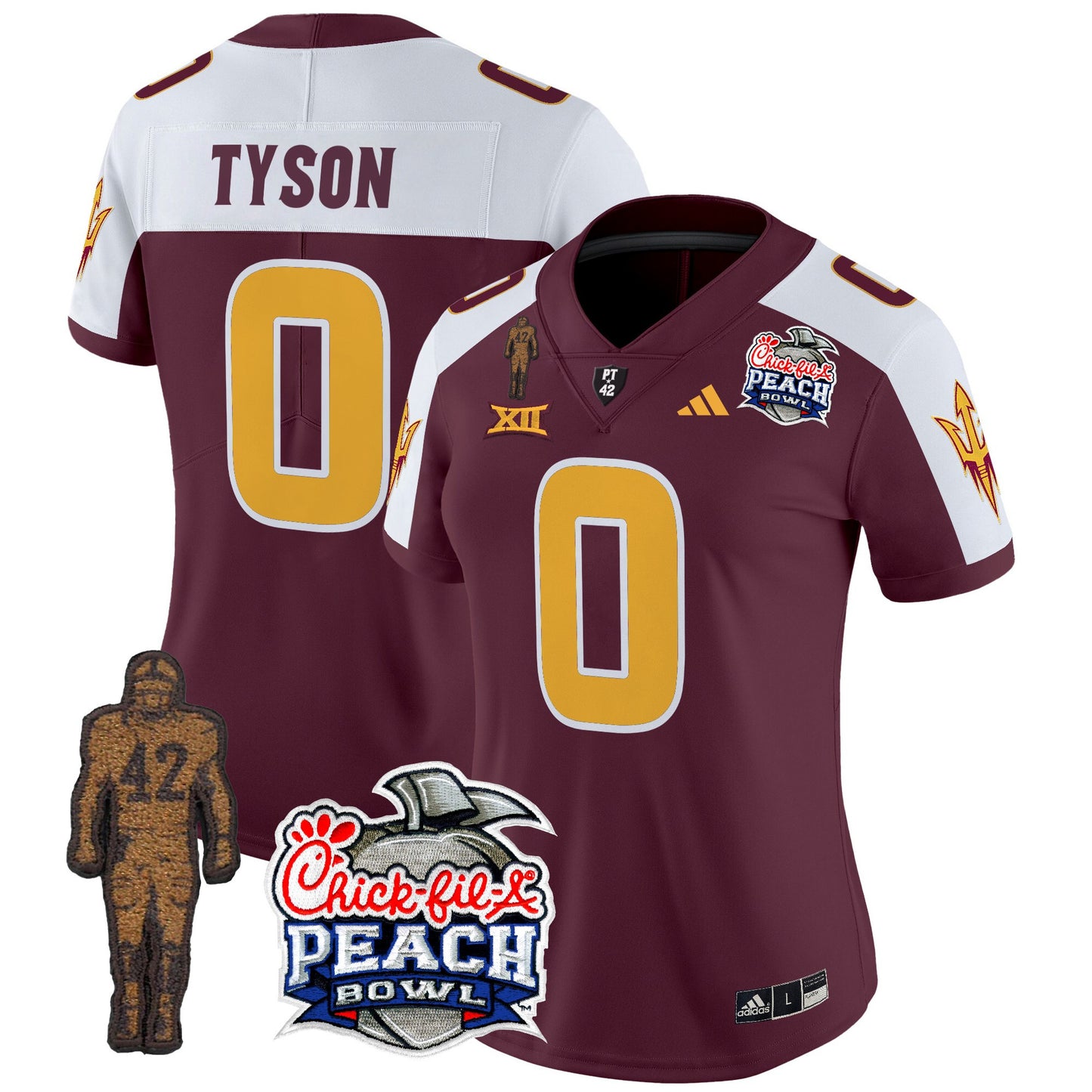 Women's Sun Devils Pat Tillman & Peach Bowl Patch Vapor Limited Jersey - All Stitched