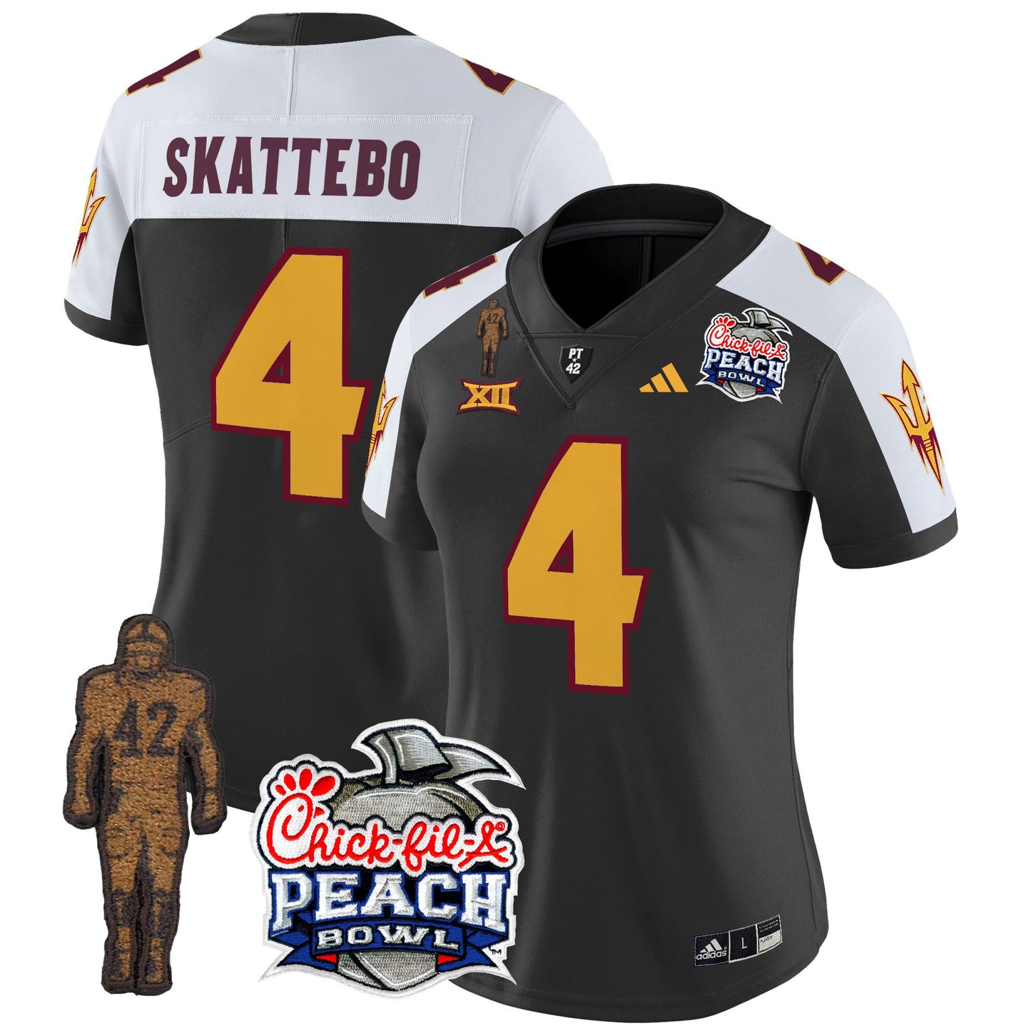 Women's Sun Devils Pat Tillman & Peach Bowl Patch Vapor Limited Jersey - All Stitched