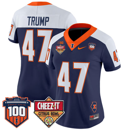 Women's Illinois Fighting Illini 2025 Cheez-It Citrus Bowl Patch Vapor Limited Jersey - All Stitched