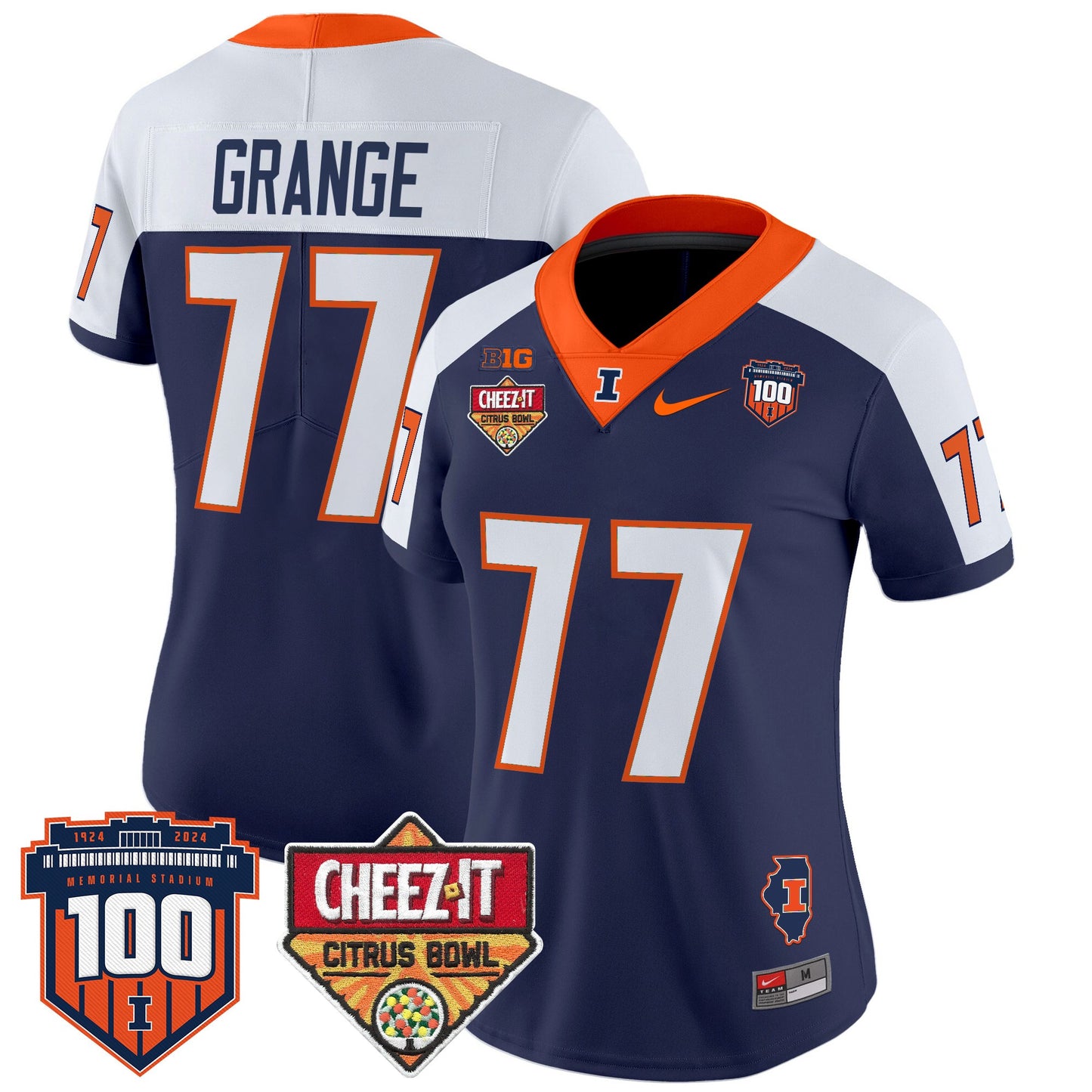Women's Illinois Fighting Illini 2025 Cheez-It Citrus Bowl Patch Vapor Limited Jersey - All Stitched