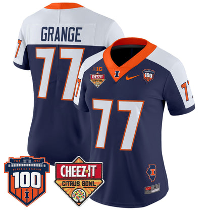Women's Illinois Fighting Illini 2025 Cheez-It Citrus Bowl Patch Vapor Limited Jersey - All Stitched