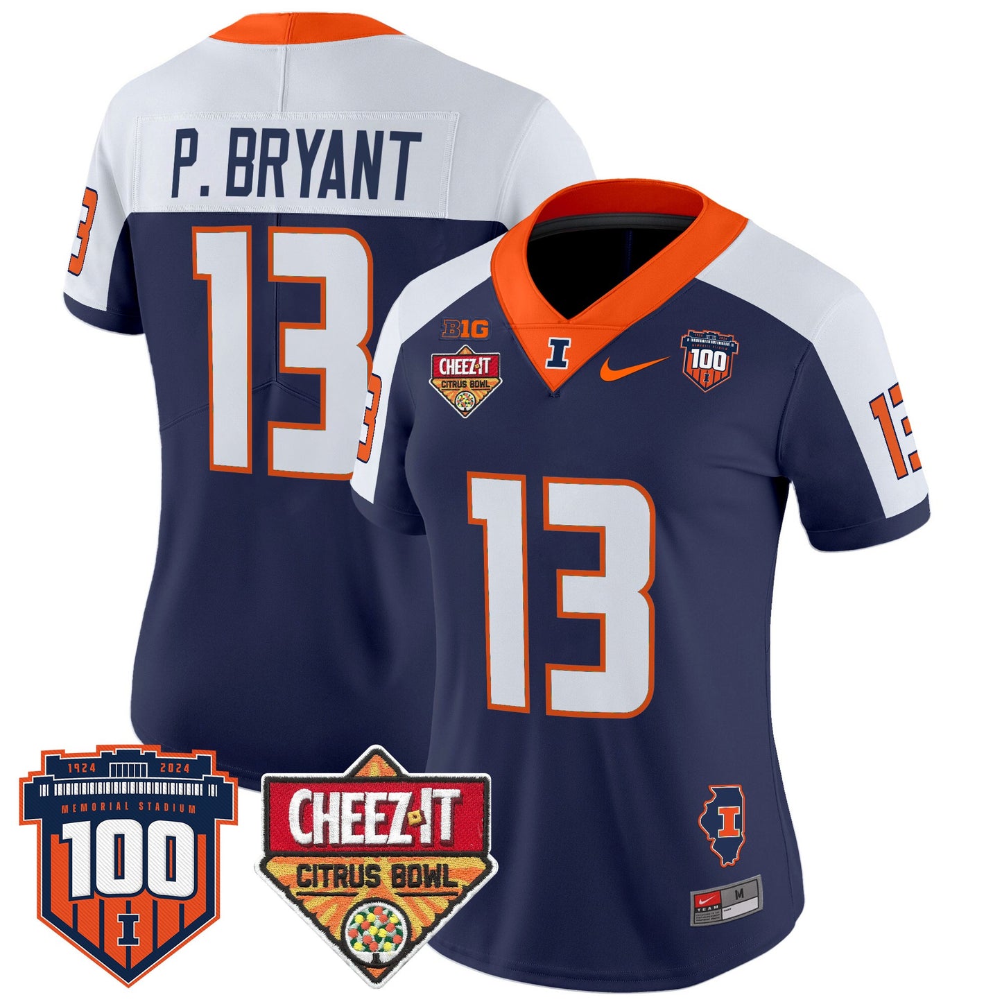 Women's Illinois Fighting Illini 2025 Cheez-It Citrus Bowl Patch Vapor Limited Jersey - All Stitched