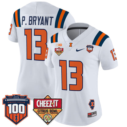 Women's Illinois Fighting Illini 2025 Cheez-It Citrus Bowl Patch Vapor Limited Jersey - All Stitched
