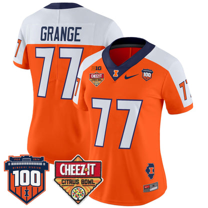 Women's Illinois Fighting Illini 2025 Cheez-It Citrus Bowl Patch Vapor Limited Jersey - All Stitched