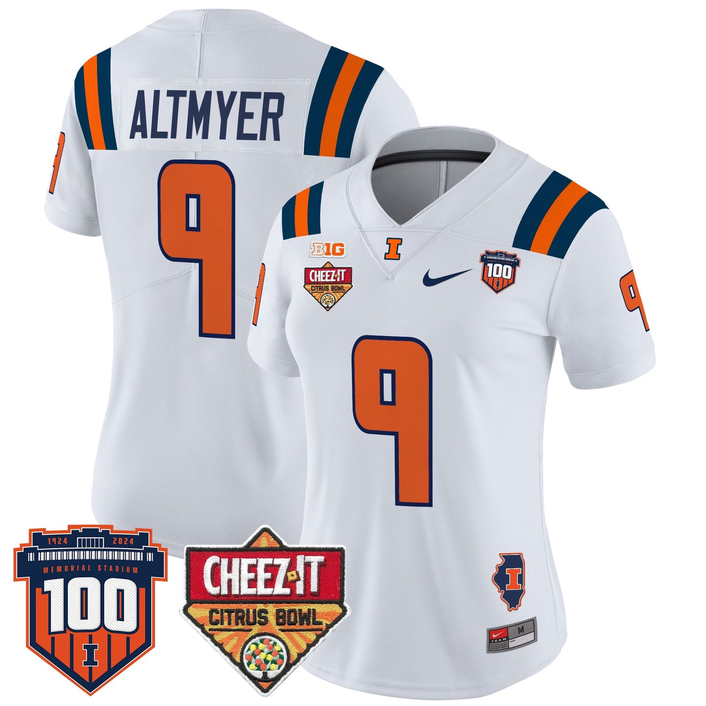 Women's Illinois Fighting Illini 2025 Cheez-It Citrus Bowl Patch Vapor Limited Jersey - All Stitched