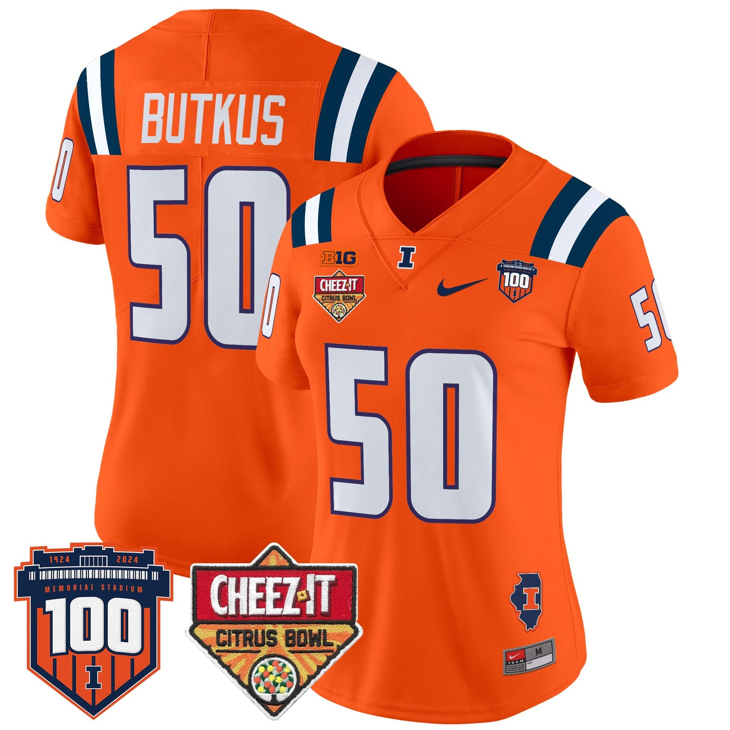 Women's Illinois Fighting Illini 2025 Cheez-It Citrus Bowl Patch Vapor Limited Jersey - All Stitched