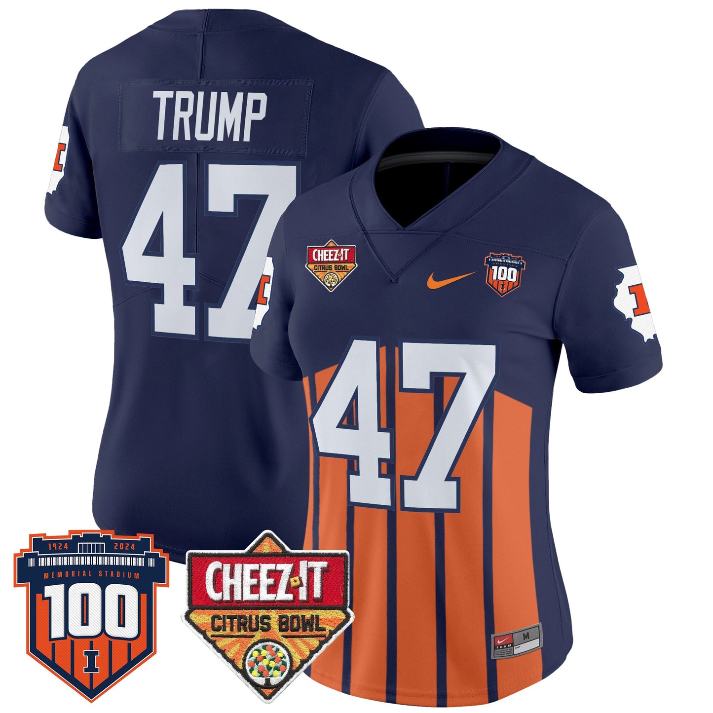 Women's Illinois Fighting Illini 2025 Cheez-It Citrus Bowl Patch Vapor Limited Jersey - All Stitched