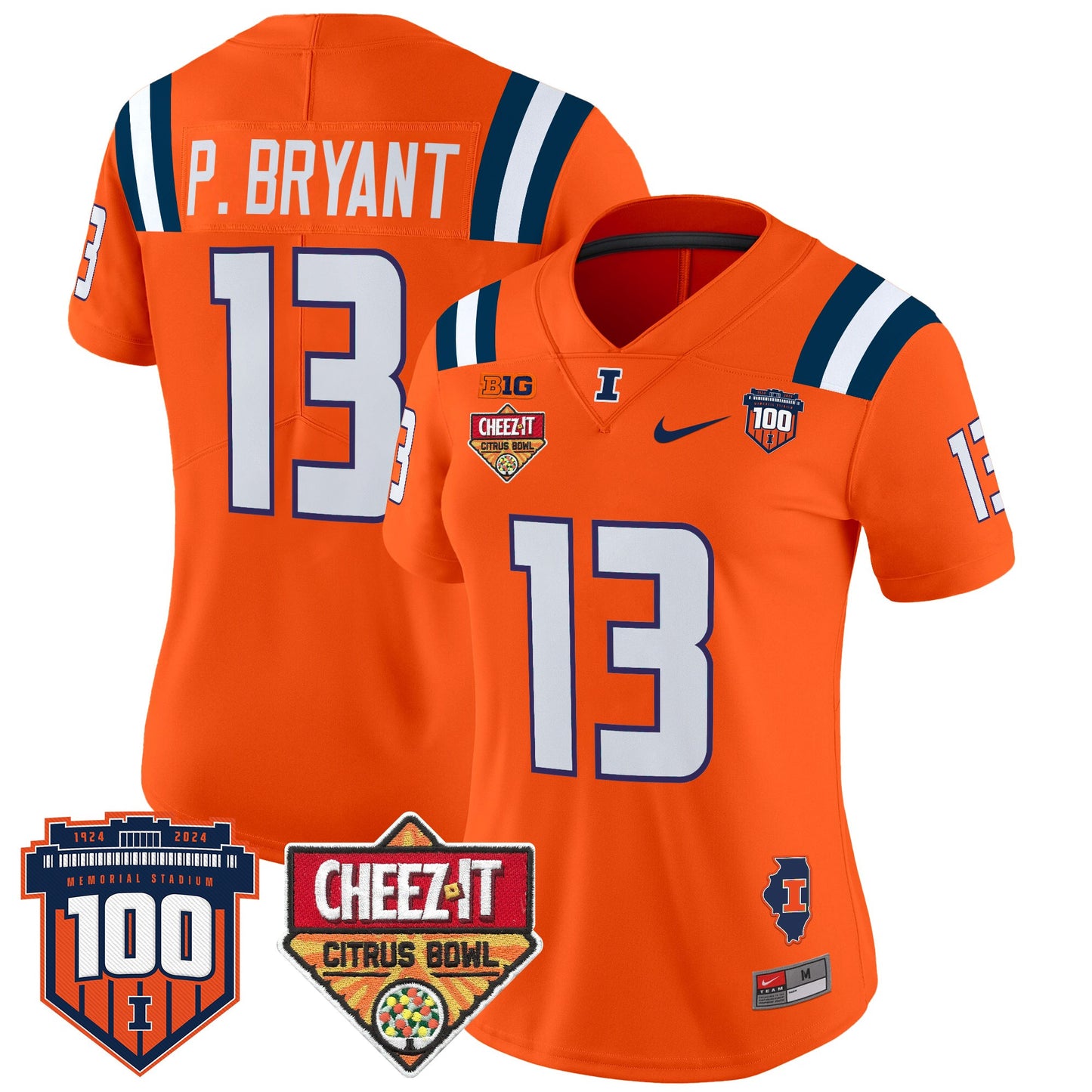 Women's Illinois Fighting Illini 2025 Cheez-It Citrus Bowl Patch Vapor Limited Jersey - All Stitched