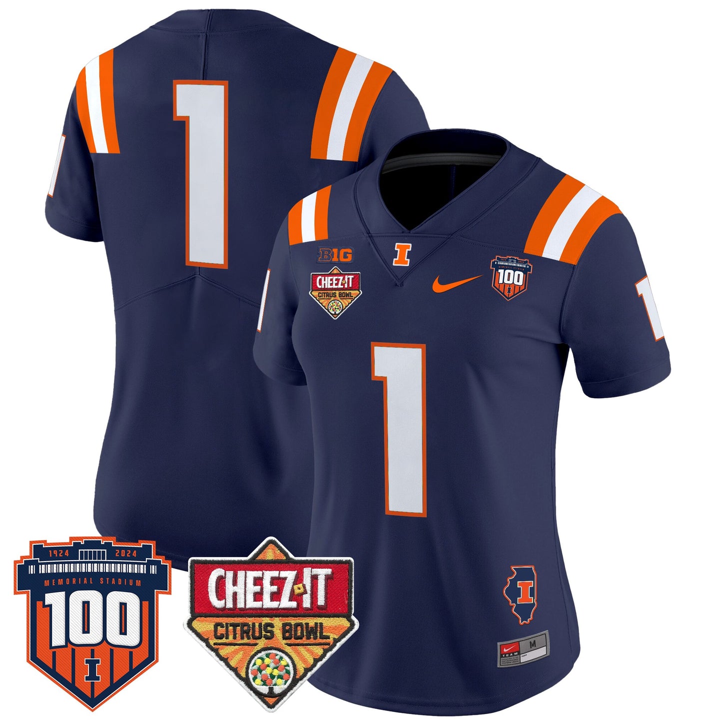 Women's Illinois Fighting Illini 2025 Cheez-It Citrus Bowl Patch Vapor Limited Jersey - All Stitched