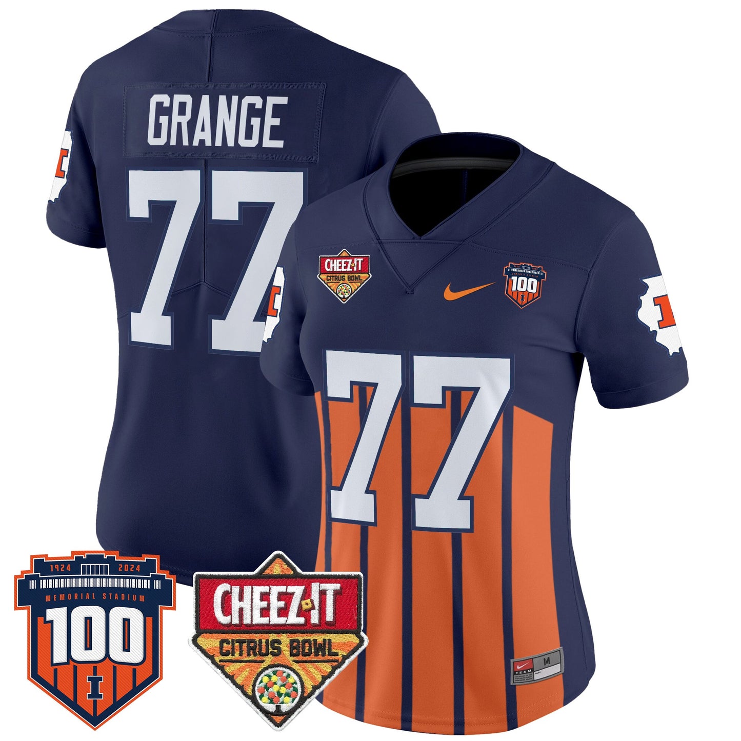 Women's Illinois Fighting Illini 2025 Cheez-It Citrus Bowl Patch Vapor Limited Jersey - All Stitched