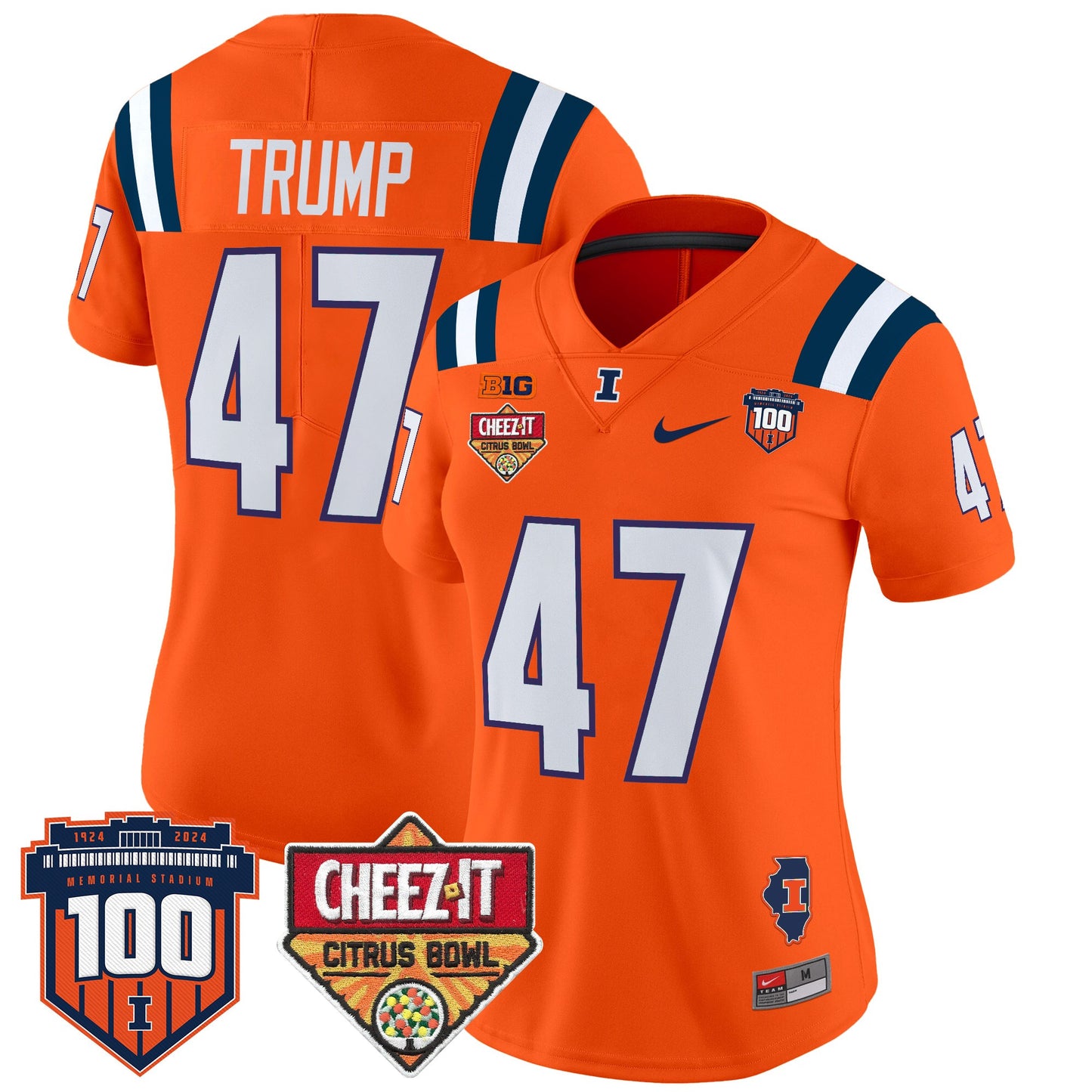Women's Illinois Fighting Illini 2025 Cheez-It Citrus Bowl Patch Vapor Limited Jersey - All Stitched