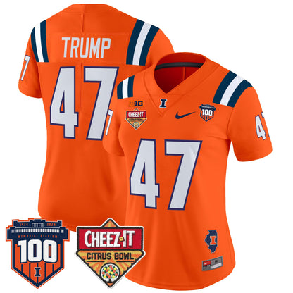 Women's Illinois Fighting Illini 2025 Cheez-It Citrus Bowl Patch Vapor Limited Jersey - All Stitched