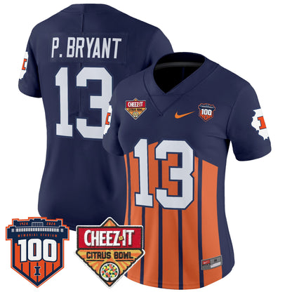 Women's Illinois Fighting Illini 2025 Cheez-It Citrus Bowl Patch Vapor Limited Jersey - All Stitched