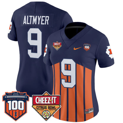 Women's Illinois Fighting Illini 2025 Cheez-It Citrus Bowl Patch Vapor Limited Jersey - All Stitched
