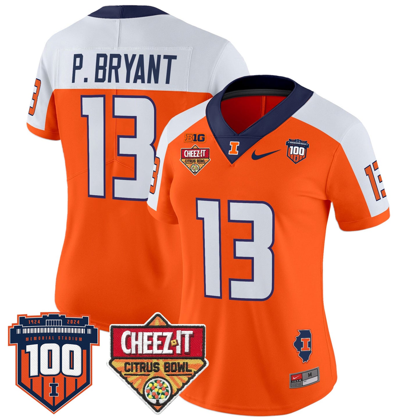 Women's Illinois Fighting Illini 2025 Cheez-It Citrus Bowl Patch Vapor Limited Jersey - All Stitched