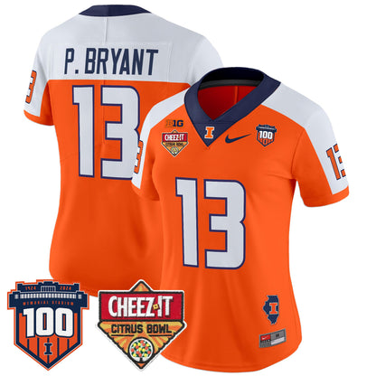 Women's Illinois Fighting Illini 2025 Cheez-It Citrus Bowl Patch Vapor Limited Jersey - All Stitched