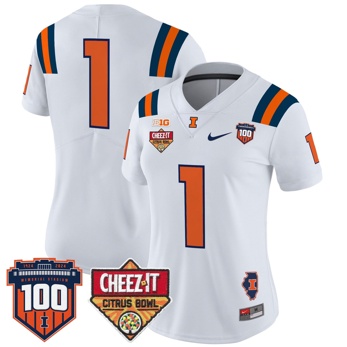 Women's Illinois Fighting Illini 2025 Cheez-It Citrus Bowl Patch Vapor Limited Jersey - All Stitched