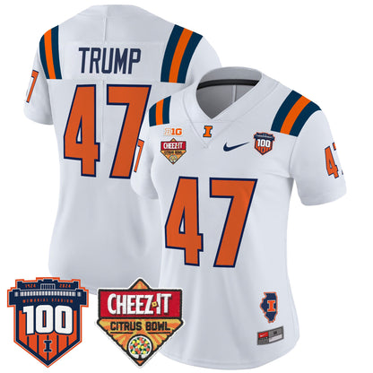 Women's Illinois Fighting Illini 2025 Cheez-It Citrus Bowl Patch Vapor Limited Jersey - All Stitched