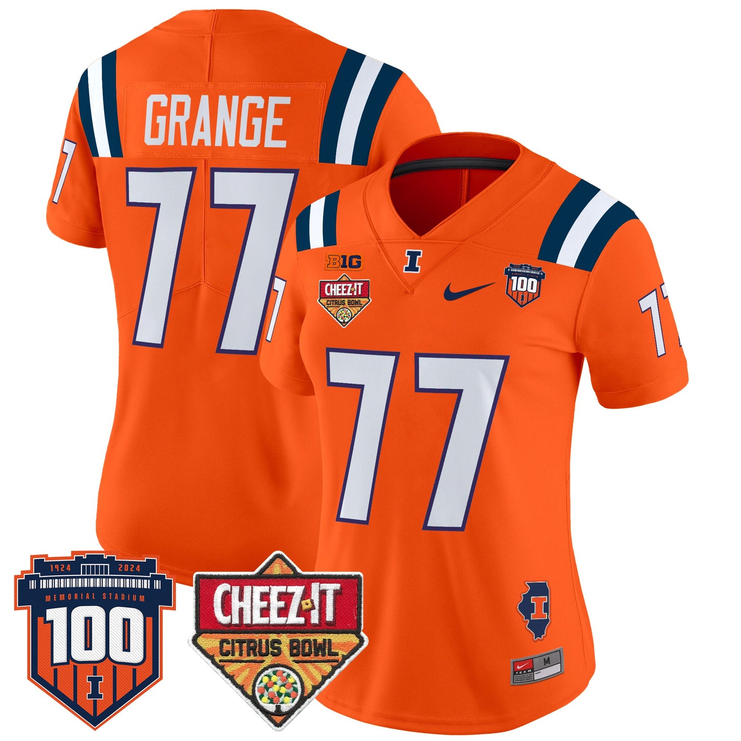 Women's Illinois Fighting Illini 2025 Cheez-It Citrus Bowl Patch Vapor Limited Jersey - All Stitched