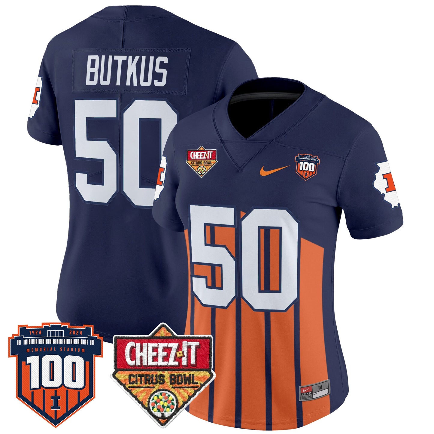 Women's Illinois Fighting Illini 2025 Cheez-It Citrus Bowl Patch Vapor Limited Jersey - All Stitched