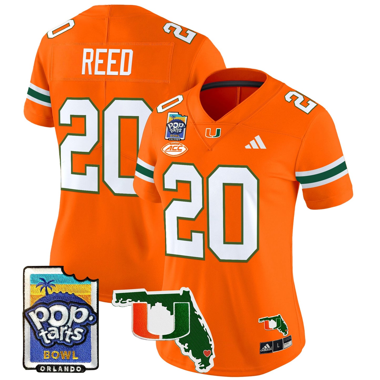 Women's Miami Hurricanes 2025 PopTarts Bowl Patch Vapor Limited Jersey - All Stitched